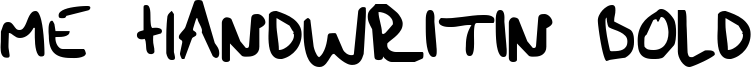 Me Handwritin Bold Font