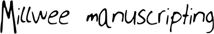 Millwee manuscripting Font