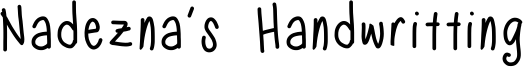 Nadezna's Handwritting Font