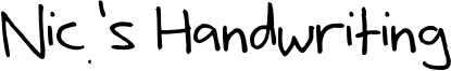 Nic's Handwriting Font