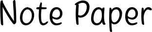 Note Paper Font