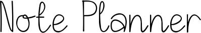 Note Planner Font