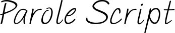 PAROLE Script Italic demo.otf