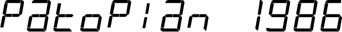 Patopian 1986 Font