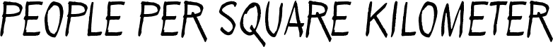 People per square kilometer Font