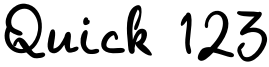 Quick 123 Font