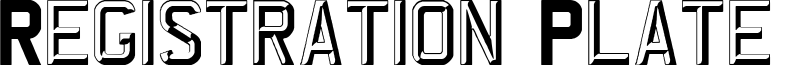 Registration Plate UK Font