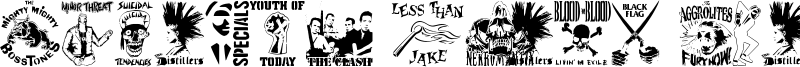 Stencil Punks Band Logos Font