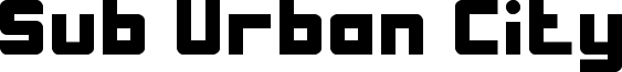 Sub Urban City Font