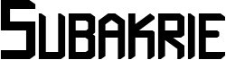 Subakrie Font