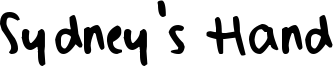 Sydney's Hand Font