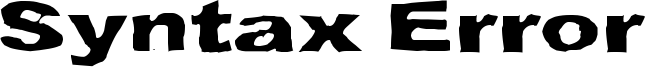 Syntax Error Font