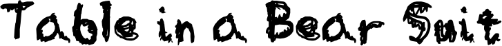 Table in a Bear Suit Font