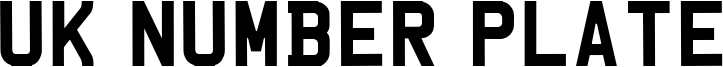UK Number Plate Font