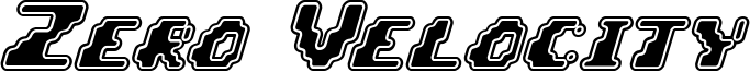 Zero Velocity Font