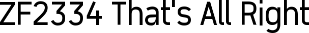 ZF2334 That's All Right Font