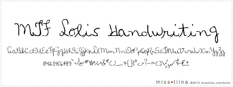 MTF Loli's Handwriting
